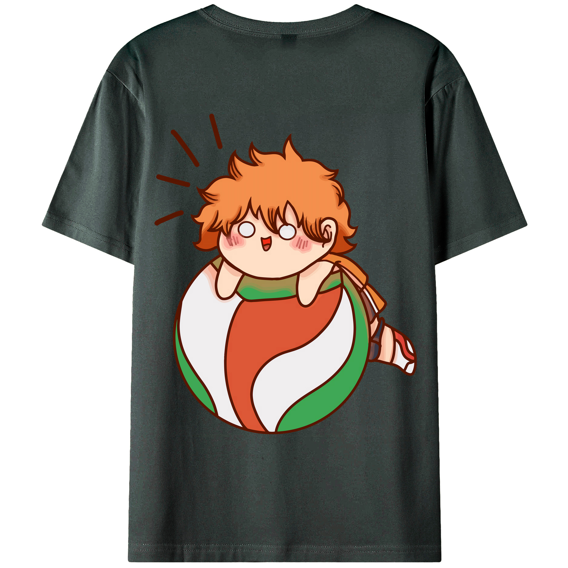 （画像用） ハイキュー!! Haikyu!! 綿100％ メンズ半袖Tシャツ（バックプリント） 通気性